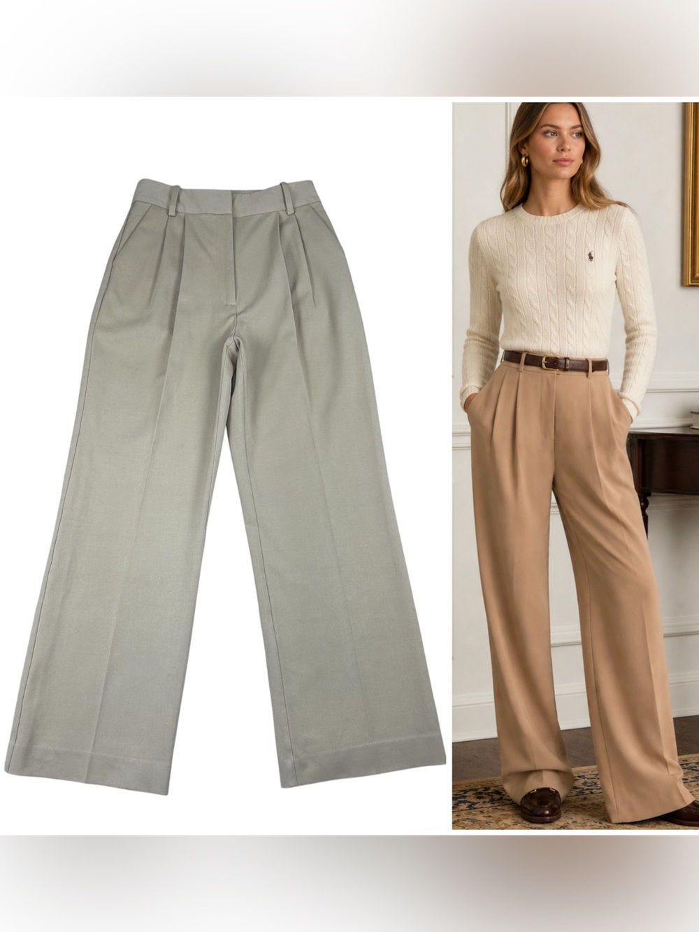 Favorite Daughter The Favorite Pants Size 6 Pleated Wide Leg Hight Rise Camel